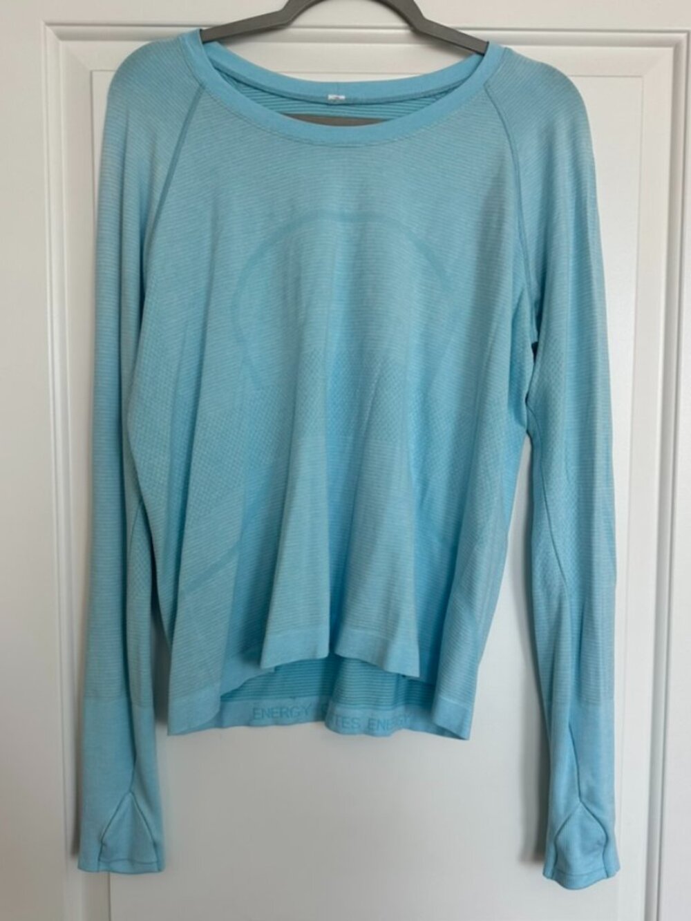 Lululemon Swiftly Tech Long Sleeve Top Light Blue Size 14 Like New